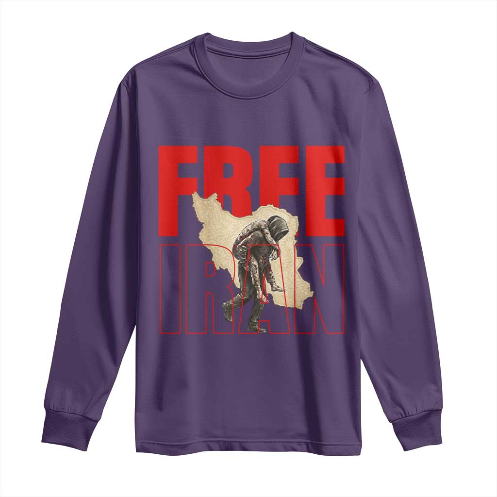 Free Iran Long Sleeve Shirt Iranian Freedom Memorial Hamid Mahdavi Tribute TS14 Purple Print Your Wear
