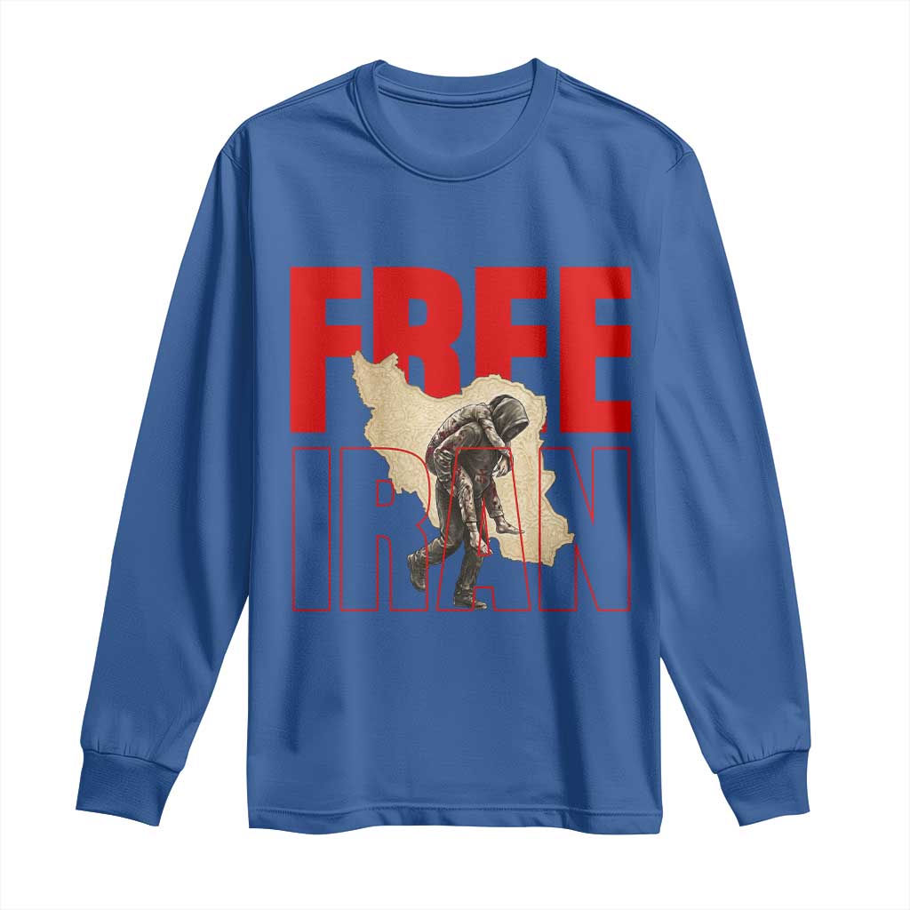 Free Iran Long Sleeve Shirt Iranian Freedom Memorial Hamid Mahdavi Tribute TS14 Royal Blue Print Your Wear