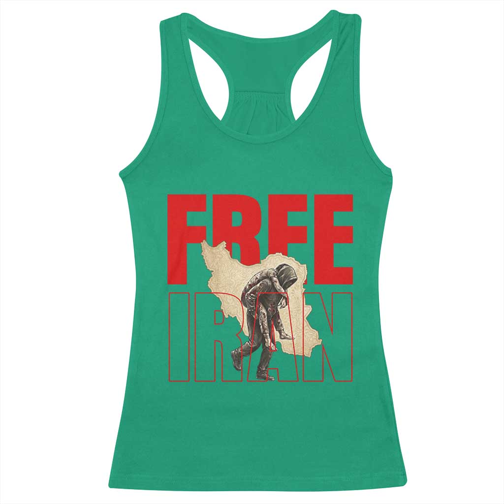 Free Iran Racerback Tank Top Iranian Freedom Memorial Hamid Mahdavi Tribute TS14 Irish Green Print Your Wear