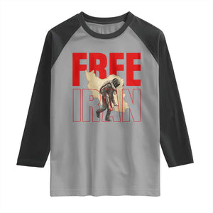 Free Iran Raglan Shirt Iranian Freedom Memorial Hamid Mahdavi Tribute TS14 Sport Gray Black Print Your Wear