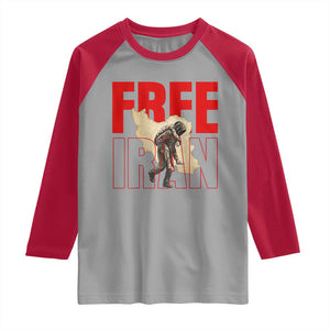 Free Iran Raglan Shirt Iranian Freedom Memorial Hamid Mahdavi Tribute TS14 Sport Gray Red Print Your Wear