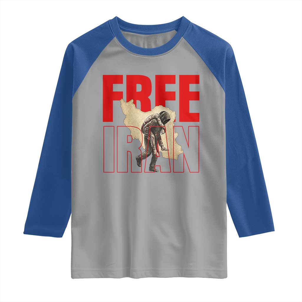Free Iran Raglan Shirt Iranian Freedom Memorial Hamid Mahdavi Tribute TS14 Sport Gray Royal Print Your Wear