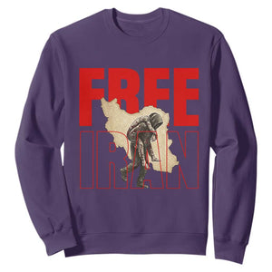 Free Iran Sweatshirt Iranian Freedom Memorial Hamid Mahdavi Tribute TS14 Purple Print Your Wear