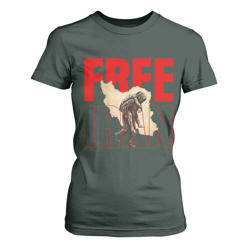 Free Iran T Shirt For Women Iranian Freedom Memorial Hamid Mahdavi Tribute TS14 Dark Forest Green Print Your Wear