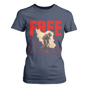 Free Iran T Shirt For Women Iranian Freedom Memorial Hamid Mahdavi Tribute TS14 Navy Print Your Wear