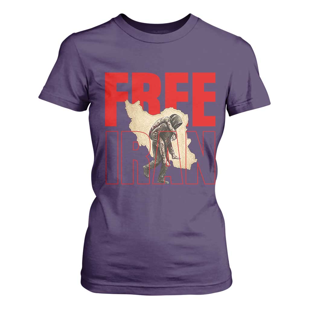 Free Iran T Shirt For Women Iranian Freedom Memorial Hamid Mahdavi Tribute TS14 Purple Print Your Wear