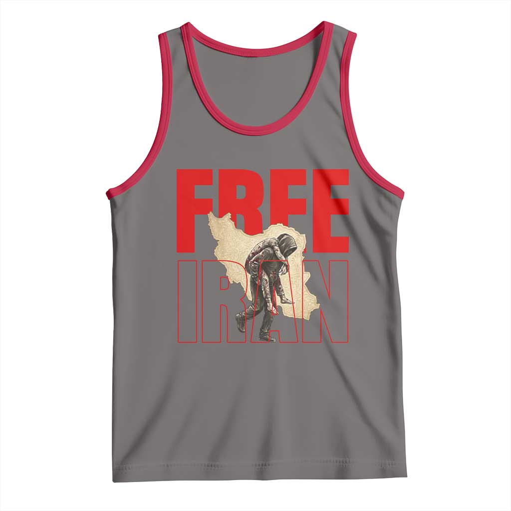 Free Iran Tank Top Iranian Freedom Memorial Hamid Mahdavi Tribute TS14 Deep Heather Red Print Your Wear