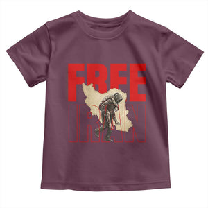 Free Iran Toddler T Shirt Iranian Freedom Memorial Hamid Mahdavi Tribute TS14 Maroon Print Your Wear