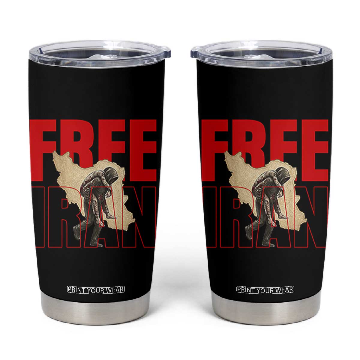 Free Iran Tumbler Cup Iranian Freedom Memorial Hamid Mahdavi Tribute TS14 Black Print Your Wear