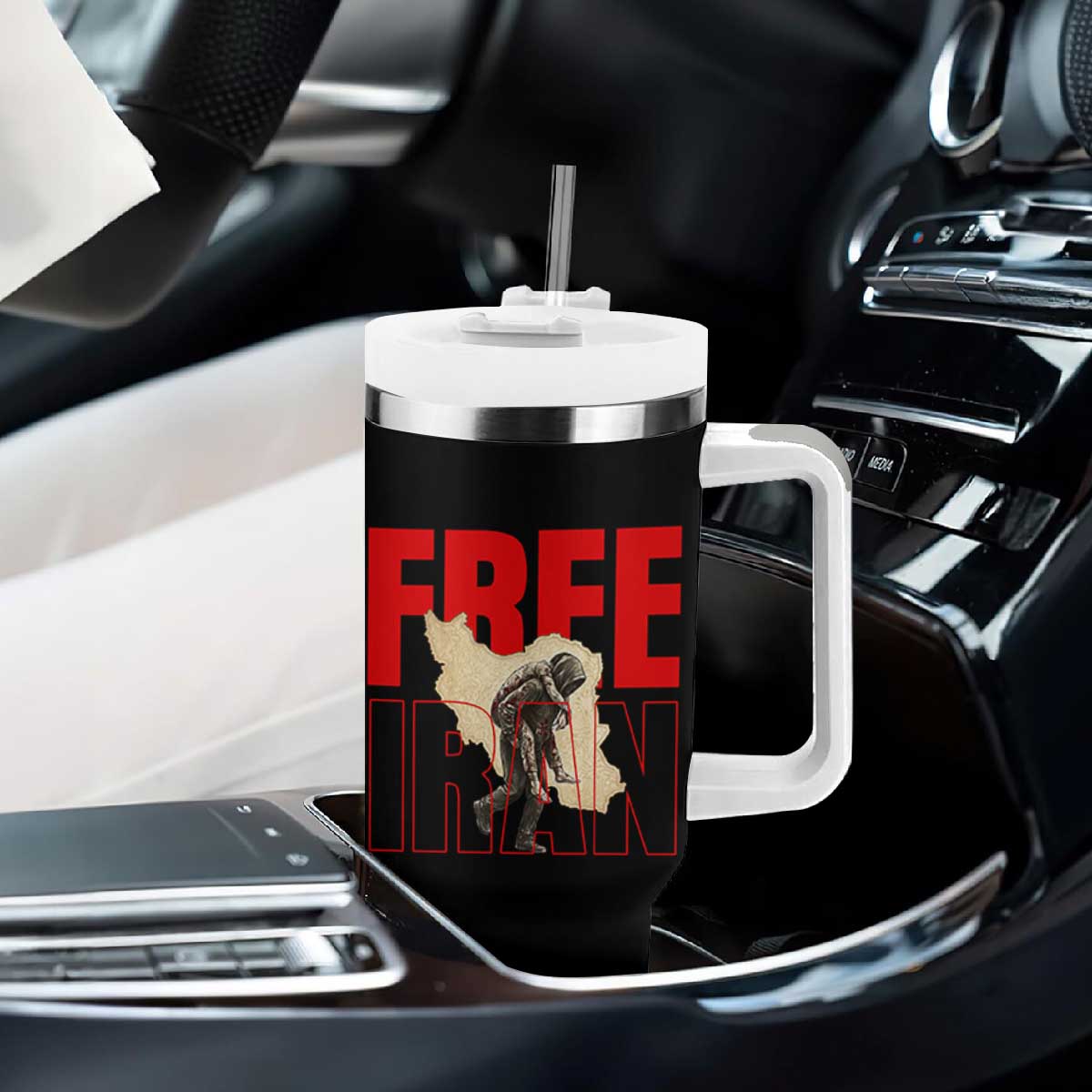 Free Iran Tumbler With Handle Iranian Freedom Memorial Hamid Mahdavi Tribute TS14 Print Your Wear