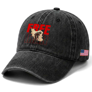 Free Iran Washed Cotton Baseball Cap Iranian Freedom Memorial Hamid Mahdavi Tribute TS14 Print Your Wear