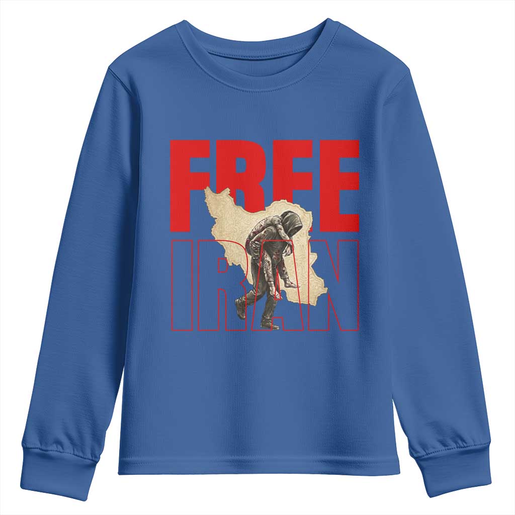 Free Iran Youth Sweatshirt Iranian Freedom Memorial Hamid Mahdavi Tribute TS14 Royal Blue Print Your Wear