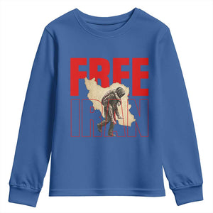Free Iran Youth Sweatshirt Iranian Freedom Memorial Hamid Mahdavi Tribute TS14 Royal Blue Print Your Wear