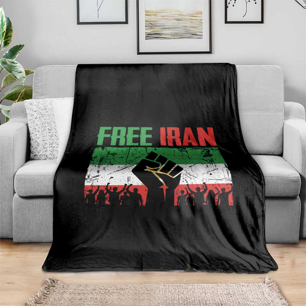 Free Iran Flag Throw Blanket Support Iranian Freedom No War TS14 Print Your Wear