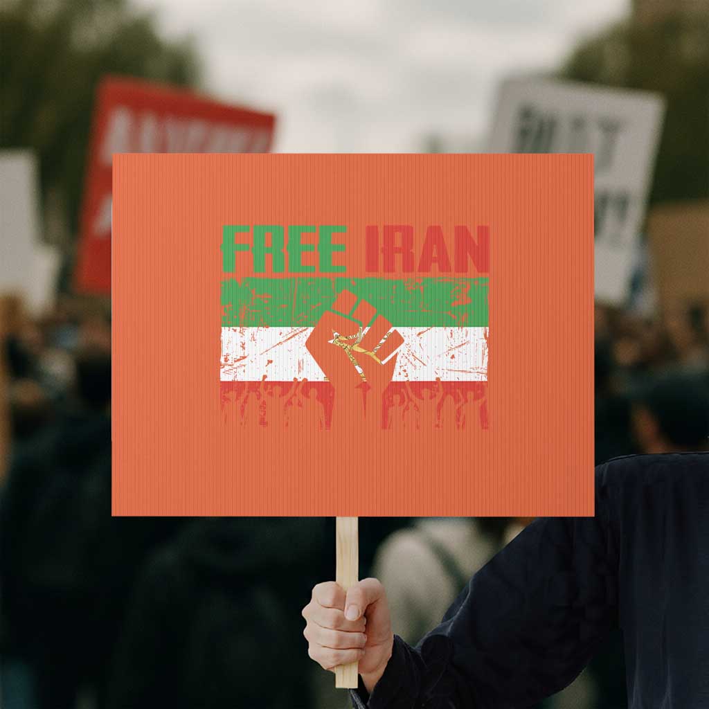 Free Iran Flag Protest Sign Support Iranian Freedom No War TS14 Horizontal 18