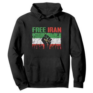 Free Iran Flag Hoodie Support Iranian Freedom No War TS14 Black Print Your Wear