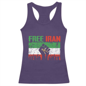 Free Iran Flag Racerback Tank Top Support Iranian Freedom No War TS14 Purple Print Your Wear