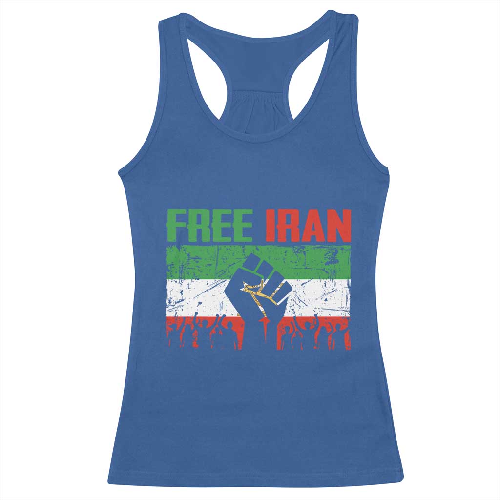 Free Iran Flag Racerback Tank Top Support Iranian Freedom No War TS14 Royal Blue Print Your Wear