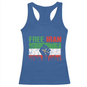 Free Iran Flag Racerback Tank Top Support Iranian Freedom No War TS14 Royal Blue Print Your Wear