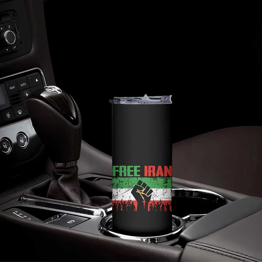 Free Iran Flag Skinny Tumbler Support Iranian Freedom No War TS14 Print Your Wear