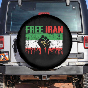 Free Iran Flag Spare Tire Cover Support Iranian Freedom No War TS14 No hole Black Print Your Wear