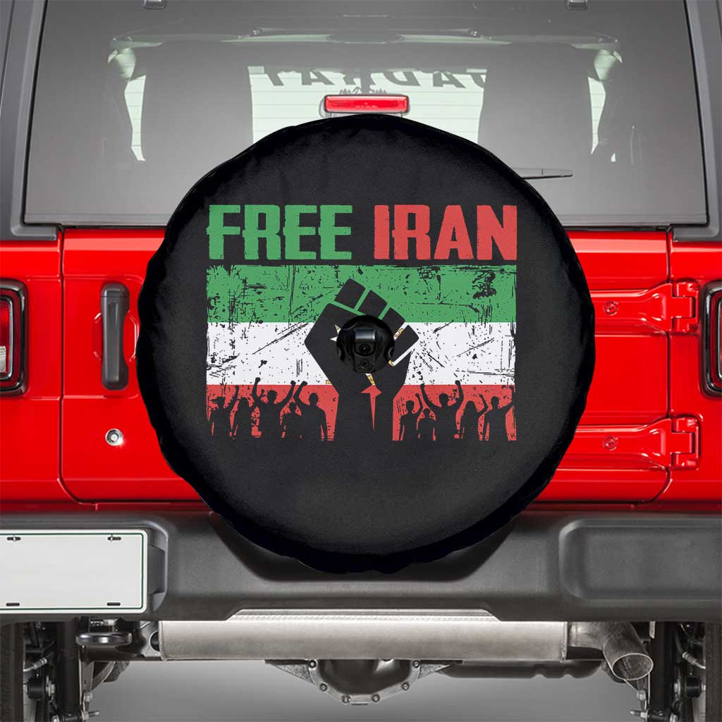 Free Iran Flag Spare Tire Cover Support Iranian Freedom No War TS14 Black Print Your Wear