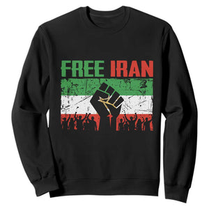 Free Iran Flag Sweatshirt Support Iranian Freedom No War TS14 Black Print Your Wear