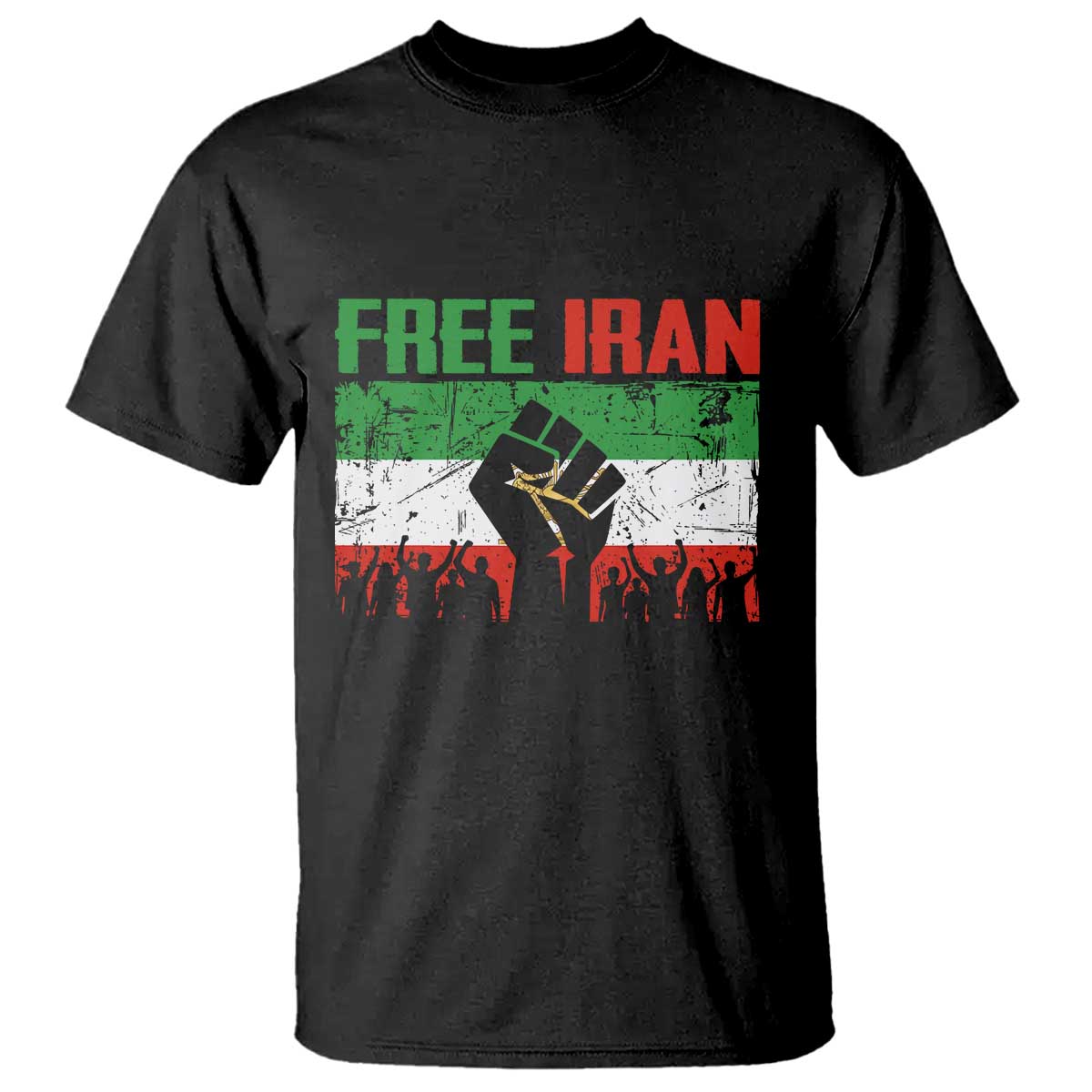 Free Iran Flag T Shirt Support Iranian Freedom No War TS14 Black Print Your Wear