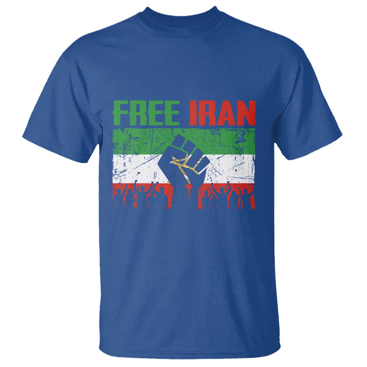 Free Iran Flag T Shirt Support Iranian Freedom No War TS14 Royal Blue Print Your Wear