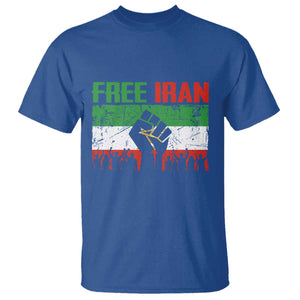 Free Iran Flag T Shirt Support Iranian Freedom No War TS14 Royal Blue Print Your Wear