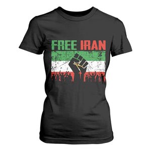 Free Iran Flag T Shirt For Women Support Iranian Freedom No War TS14 Black Print Your Wear