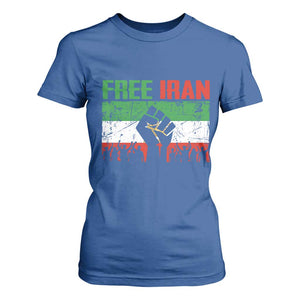 Free Iran Flag T Shirt For Women Support Iranian Freedom No War TS14 Royal Blue Print Your Wear
