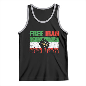 Free Iran Flag Tank Top Support Iranian Freedom No War TS14 Black Athletic Heather Print Your Wear