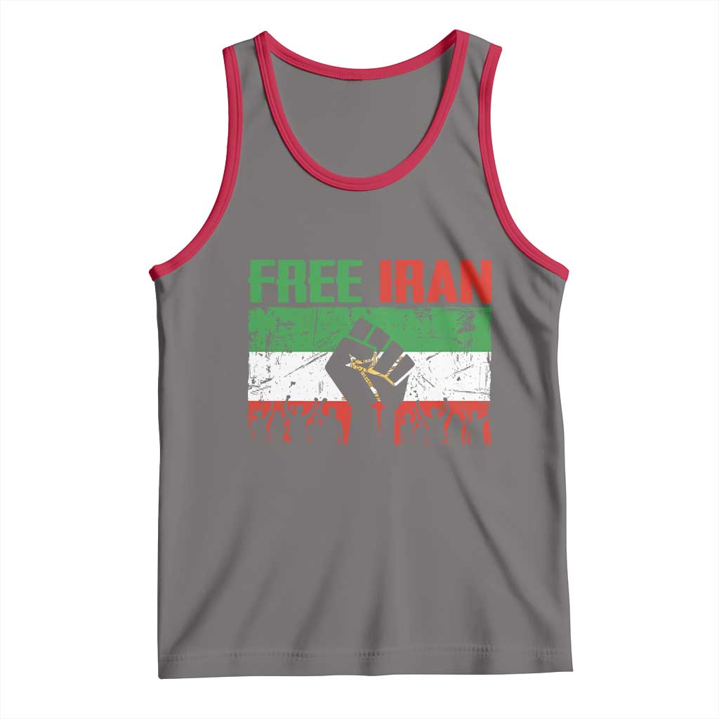 Free Iran Flag Tank Top Support Iranian Freedom No War TS14 Deep Heather Red Print Your Wear