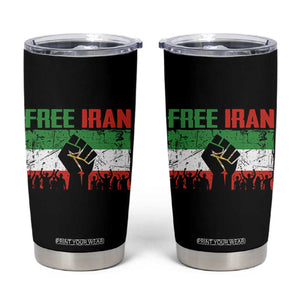Free Iran Flag Tumbler Cup Support Iranian Freedom No War TS14 Black Print Your Wear