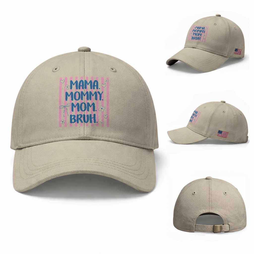 Mama Mommy Mom Bruh Baseball Cap Funny Mom Life TS14 Baseball Cap Universal Fit Beige Print Your Wear