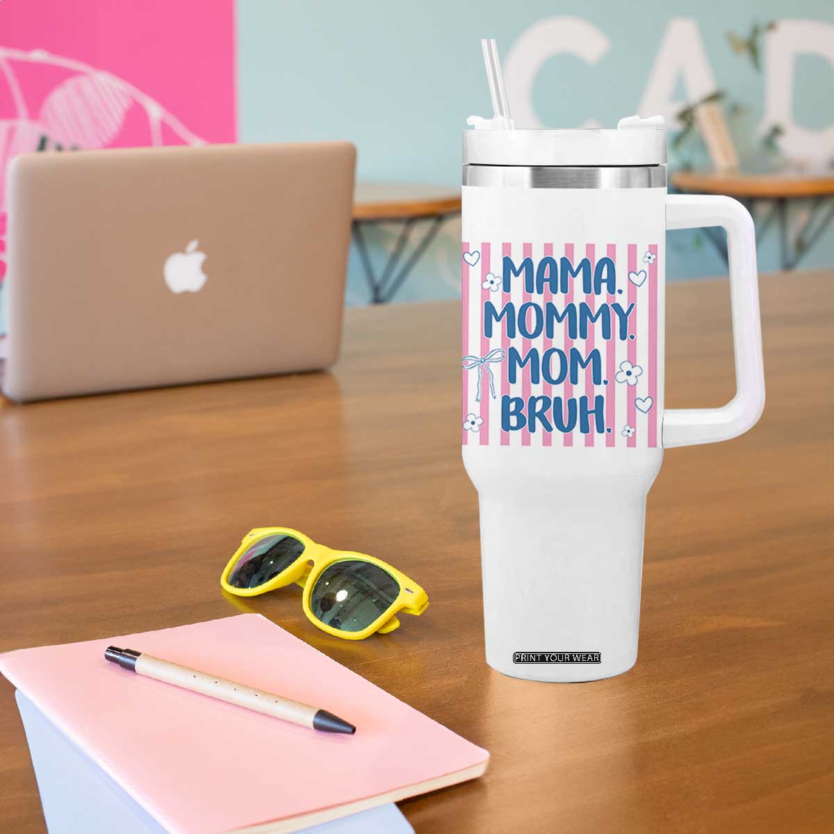 Mama Mommy Mom Bruh Tumbler With Handle Funny Mom Life TS14 Print Your Wear