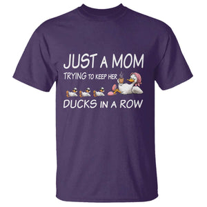 Funny Duck Mom T Shirt Just A Mom Trying To Keep Her Ducks In A Row TS14 Purple Print Your Wear