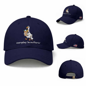 Everyday I'm Motherin Baseball Cap Funny Goose Mom TS14 Baseball Cap Universal Fit Dark Blue Print Your Wear