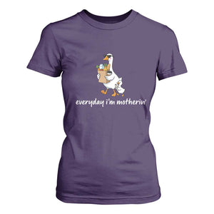 Everyday I'm Motherin T Shirt For Women Funny Goose Mom TS14 Purple Print Your Wear