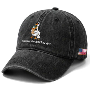 Everyday I'm Motherin Washed Cotton Baseball Cap Funny Goose Mom TS14 Print Your Wear