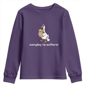 Everyday I'm Motherin Youth Sweatshirt Funny Goose Mom TS14 Purple Print Your Wear