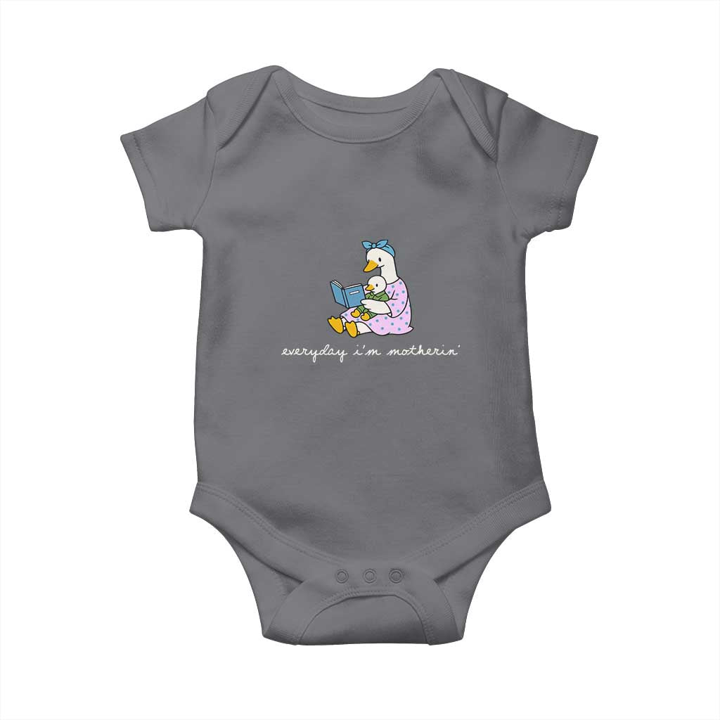 Everyday I'm Motherin Baby Onesie Funny Goose Mom Mother Day Gifts TS14 Charcoal Print Your Wear