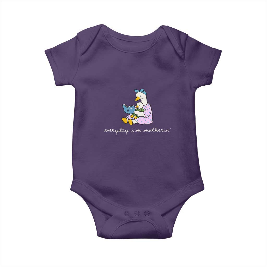 Everyday I'm Motherin Baby Onesie Funny Goose Mom Mother Day Gifts TS14 Purple Print Your Wear