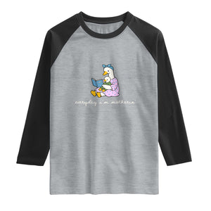 Everyday I'm Motherin Raglan Shirt Funny Goose Mom Mother Day Gifts TS14 Heather Gray Black Print Your Wear