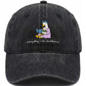 Everyday I'm Motherin Washed Cotton Baseball Cap Funny Goose Mom Mother Day Gifts TS14 Print Your Wear