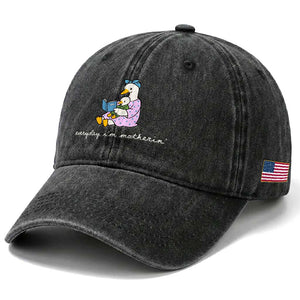 Everyday I'm Motherin Washed Cotton Baseball Cap Funny Goose Mom Mother Day Gifts TS14 Print Your Wear