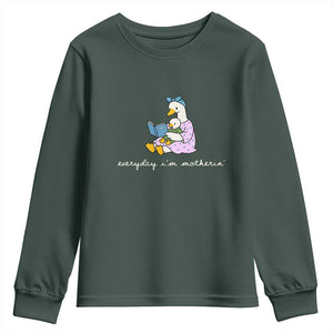 Everyday I'm Motherin Youth Sweatshirt Funny Goose Mom Mother Day Gifts TS14 Dark Forest Green Print Your Wear