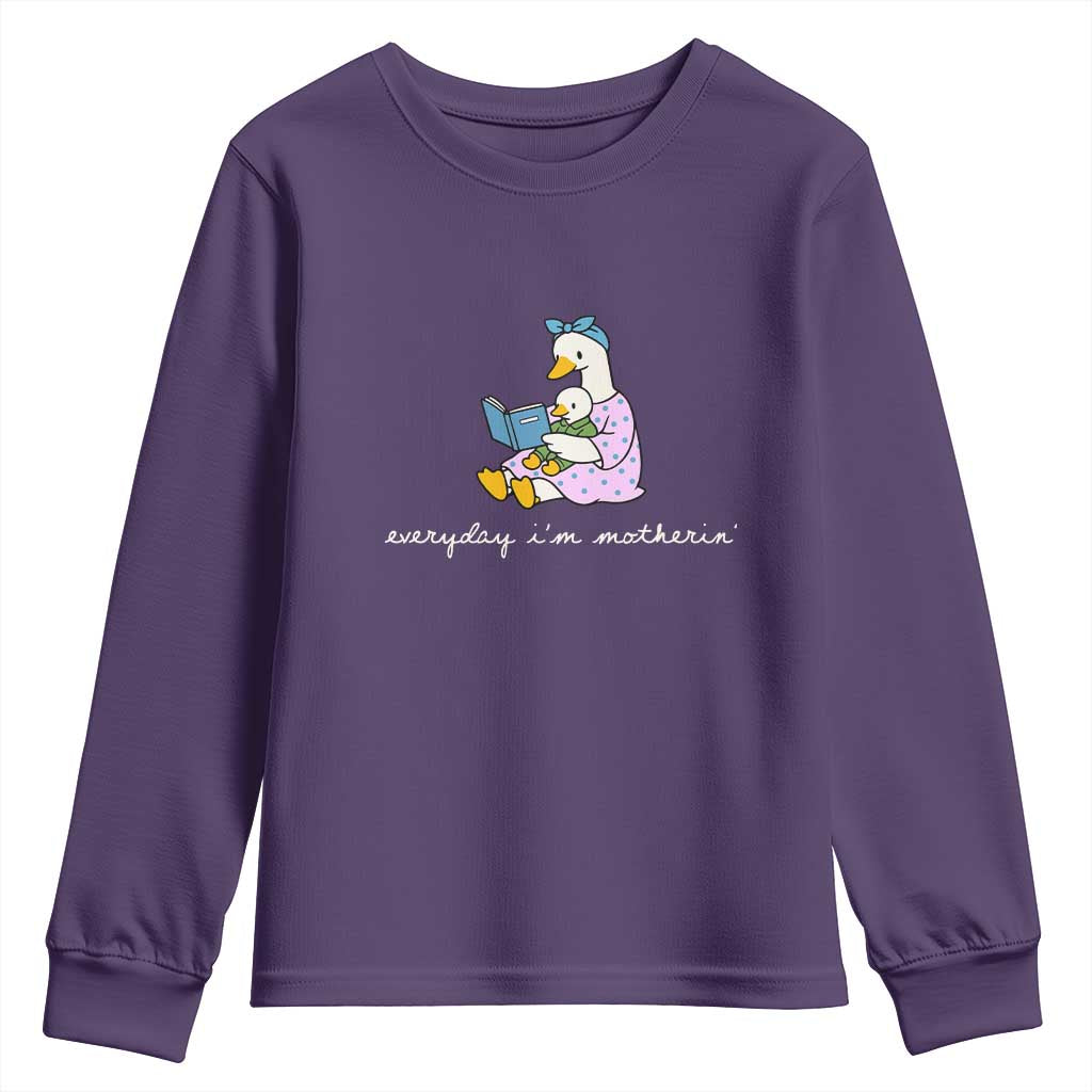 Everyday I'm Motherin Youth Sweatshirt Funny Goose Mom Mother Day Gifts TS14 Purple Print Your Wear