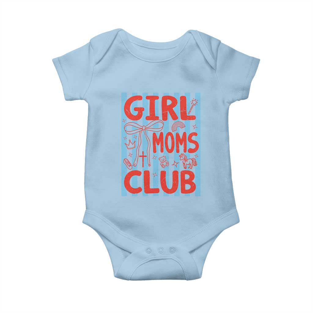 Girl Mom Club Baby Onesie Pregnancy Announcement First Time Mother's Day TS14 Light Blue Print Your Wear